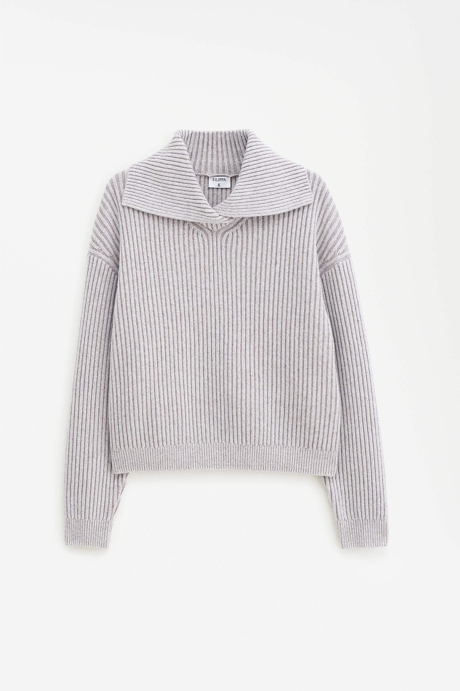 Filippa K Ribbed Collar Sweater In White